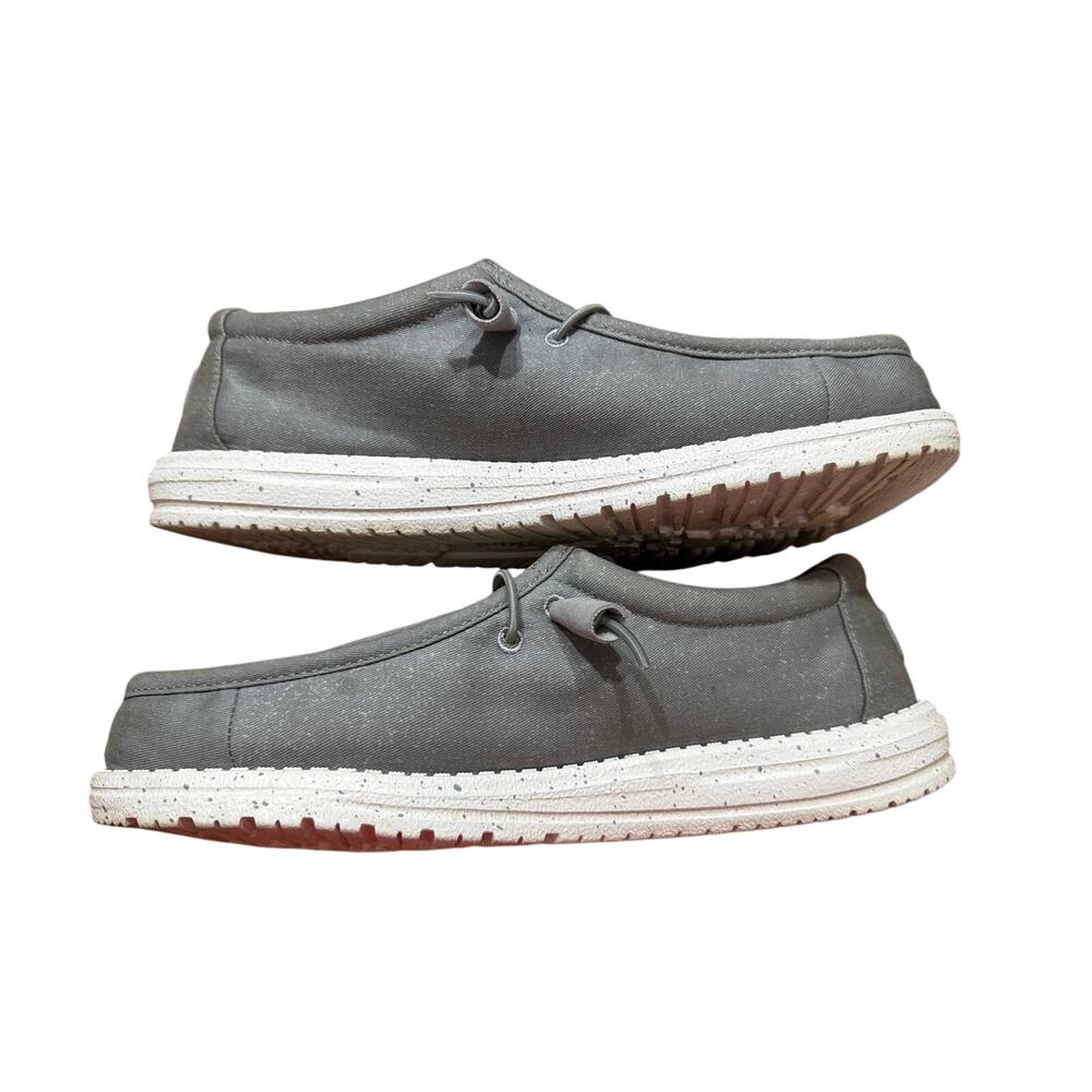 Hey Dude Wally Canvas Light Grey Men's Size 9 Wide Slip On Shoes - Picture 5 of 8